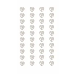 RICO DESIGN Perlensticker Herzen 08792.75.42 weiss 8mm