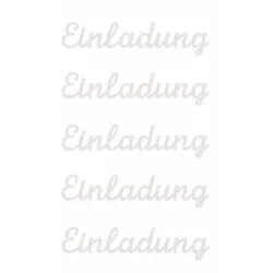 RICO DESIGN Sticker Einladung 08792.75.65 weiss, 5 Stück