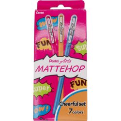 PENTEL Rollerball Mattehop 0.5mm K110-V7STBX Cheerful Set 7 Stück
