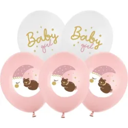 PARTYDECO Ballons 30cm SB14P3370006 Baby Girl, rosa 6 Stück