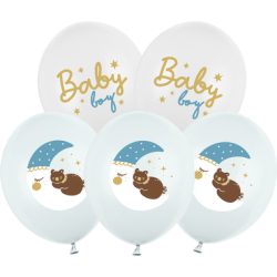 PARTYDECO Ballons 30cm SB14P3380006 Baby Boy, blau 6 Stück