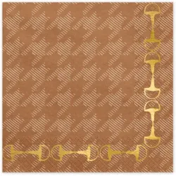 PARTYDECO Servietten 33x33cm SP33-104 Steigbügel 12 Stück
