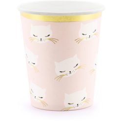 PartyDeco - 6 Becher Kätzchen, 200 ml, Grün