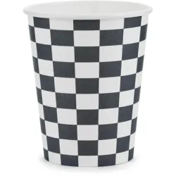 PARTYDECO Becher 220ml KPP74-EU1 Zielflagge 6 Stück