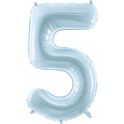 PARTYDECO Folienballon Ziffer 5 72cm FB230P5001J hellblau