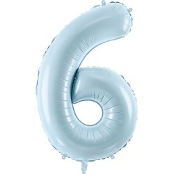 PARTYDECO Folienballon Ziffer 6 72cm FB230P6001J hellblau