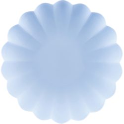 PARTYDECO Teller Rüsche 22cm TPL1-011 hellblau 4 Stück