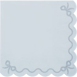 PARTYDECO Servietten Rüsche 33x33cm SP33-87-093 hellblau 12 Stück