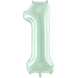 PARTYDECO Folienballon Ziffer 1 72cm FB230G-1-012 hellgrün