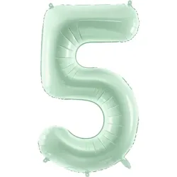 PARTYDECO Folienballon Ziffer 5 72cm FB230G-5-012 hellgrün
