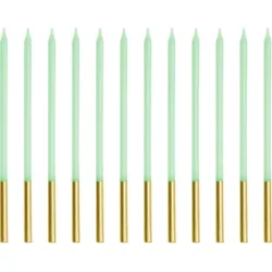 PARTYDECO Geburtstagskerzen 14cm SCD-4-102 hellgrün 12 Stück