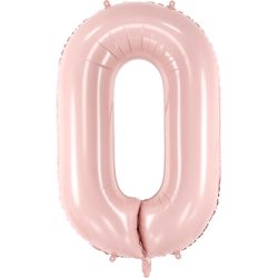 PARTYDECO Folienballon Ziffer 0 72cm FB230P0081J rosa