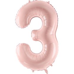 PARTYDECO Folienballon Ziffer 3 72cm FB230P3081J rosa