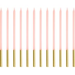 PARTYDECO Geburtstagskerzen 14cm SCD-4-081 rosa 12 Stück
