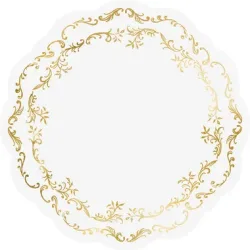 PARTYDECO Tischsets 35.5cm PPT11-008 weiss/gold 6 Stück