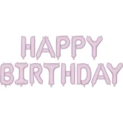 PARTYDECO Folienballon 340x35cm FB6T-014 Happy Birthday lila