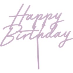 PARTYDECO Caketopper 16.5cm KPT79-014 Happy Birthday lila