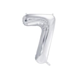 PARTYDECO Folienballon Ziffer 7 86cm FB1M-7-018 silber