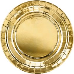 PartyDeco - Teller, 6 Stück, 18cm, Gold