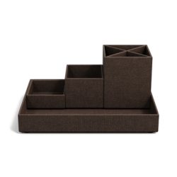BIGSO BOX OF SWEDEN Stifteköcher Set Lena 7974C4801 Leinen, 4-teilig, braun