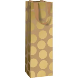 Stewo Flaschentasche Office Braun/Gold Papier 11 cm 36 cm - Farbe: gold/braun - Flaschentasche