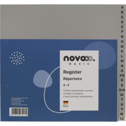 NOVOOO Register PP 3/4 H&ouml;he 40964 grau A-Z 24tlg.
