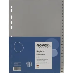 NOVOOO Register PP A4 40956 grau A-Z 24tlg.