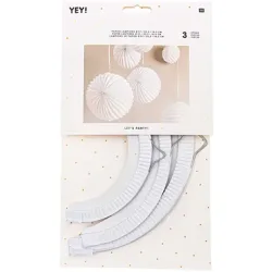 RICO DESIGN Papierlampions 18.5-27cm 99001.71.87 weiss 3 Stück