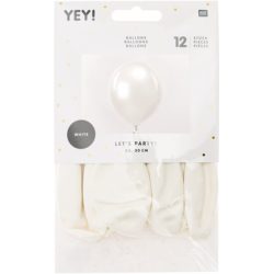 RICO DESIGN Luftballons 30cm 81001.00.02 weiss 12 Stück
