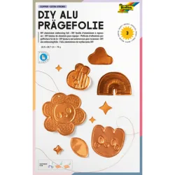 FOLIA DIY Alu Prägefolie 18x29.7cm 520 kupfer, extra strong 3 Blatt