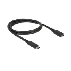 Delock USB-Kabel USB 3.2 Gen1 USB-C® Stecker, USB-C® Buchse 1.00 m Schwarz 85533