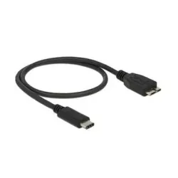 Delock USB-Kabel USB 3.2 Gen1 USB-C® Stecker, USB-Micro-B 3.0 Stecker 0.50 m Schwarz 83676