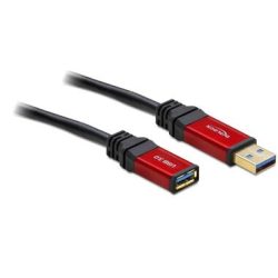 Delock USB-Kabel USB 3.2 Gen1 USB-A Stecker, USB-A Buchse 2.00 m Rot, Schwarz vergoldete Steckkontakte, UL-zertifiziert