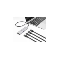 Delock 64231 USB-Hub 4 Port USB-C® USB 3.2 Gen2 10 GBit/s mit USB-C® Stecker Grau 64231