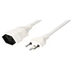 Max Hauri 168160 Strom Verlängerungskabel Weiß 3 m H05VV-F 3G 1 mm²