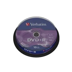 VERBATIM DVD+R Spindle 4.7GB 43498 1-16x 10 Pcs