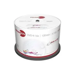 Primeon 2761207 DVD-R Rohling 4.7 GB 50 St. Spindel Bedruckbar, Hochglanz Oberfläche, Wasserfest, Wischfest