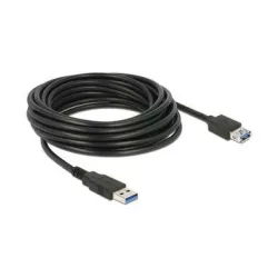 Delock USB-Kabel USB 3.2 Gen1 USB-A Stecker, USB-A Buchse 5.00 m Schwarz vergoldete Steckkontakte 85058