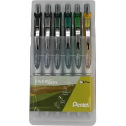 PENTEL Rollerball EnerGel 0.7mm BL77-6TU Tundra Set 6 Stück