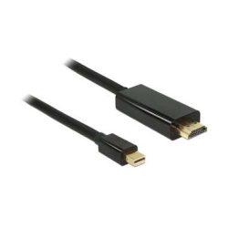 Delock HDMI / Mini-DisplayPort Anschlusskabel Mini DisplayPort Stecker, HDMI-A Stecker 2 m Schwarz 83699 vergoldete