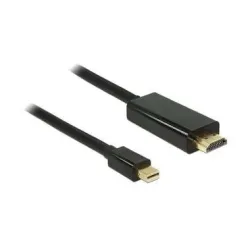 Delock HDMI / Mini-DisplayPort Anschlusskabel Mini DisplayPort Stecker, HDMI-A Stecker 2 m Schwarz 83699 vergoldete