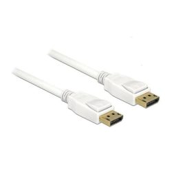 Delock DisplayPort Anschlusskabel DisplayPort Stecker, DisplayPort Stecker 2.00 m Weiß 84877 vergoldete Steckkontakte