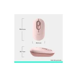 LOGITECH POP mit personalisierbarem Emoji Maus, Kabellos, 4000 dpi, Optisch Leuchtdioden, Rosa