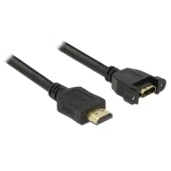 Delock Kabel HDMI – HDMI, 1 m 4K, 30 Hz, zum Einbau, verschraubbar