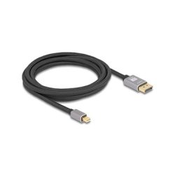 Delock DisplayPort / Mini-DisplayPort Anschlusskabel Mini DisplayPort Stecker, DisplayPort Stecker 3 m Grau 81093 8K