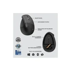 Logitech Ergonomische Maus Lift for Business Graphite