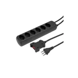 STEFFEN Steckdosenleiste POWER EASY 6xT13 mit Kabelschalter Schwarz