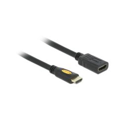 Delock HDMI Verlängerungskabel HDMI-A Stecker, HDMI-A Buchse 1.00 m Schwarz 83079 4K UHD, vergoldete Steckkontakte