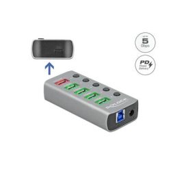 Delock USB-Hub 63263 USB 3.0 - 4x USB-A / 2x Ladeanschluss