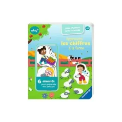 Ravensburger - play+ Mon premier livre aimanté: Apprendre les chiffres à la ferme, französisch, Multicolor